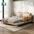 Wood Bedroom Furniture USB Storage Space Multifunctional Bed